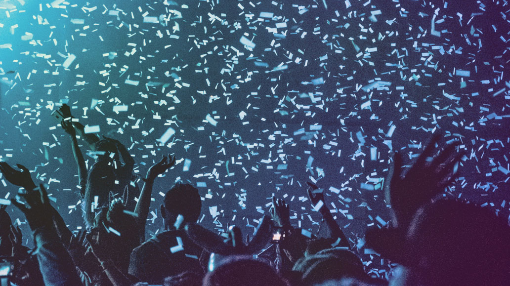 confetti and crowded